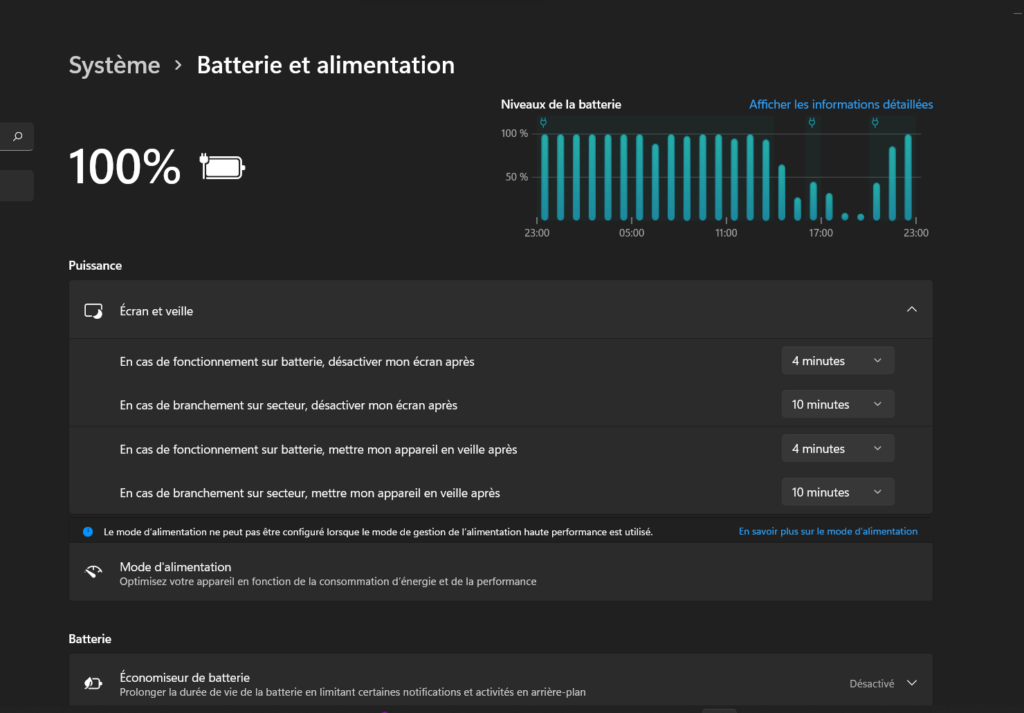 batterie windows 11