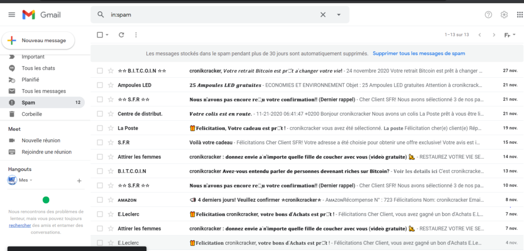 email en spam