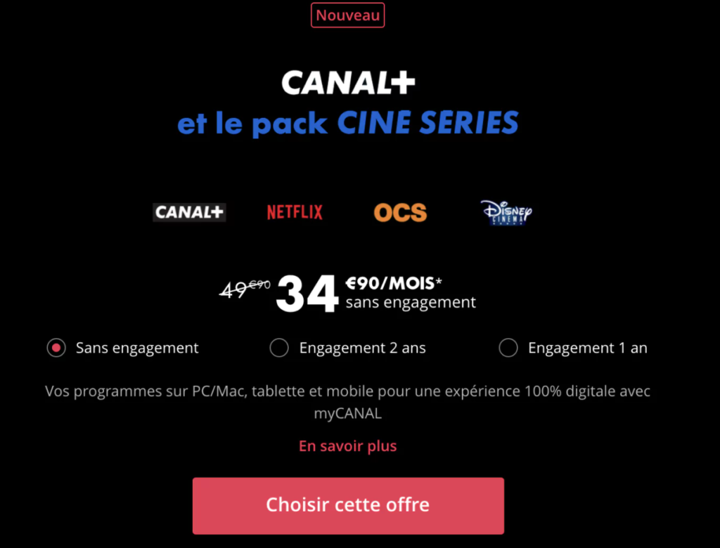 Pack Série limité Canal+ Ciné Séries